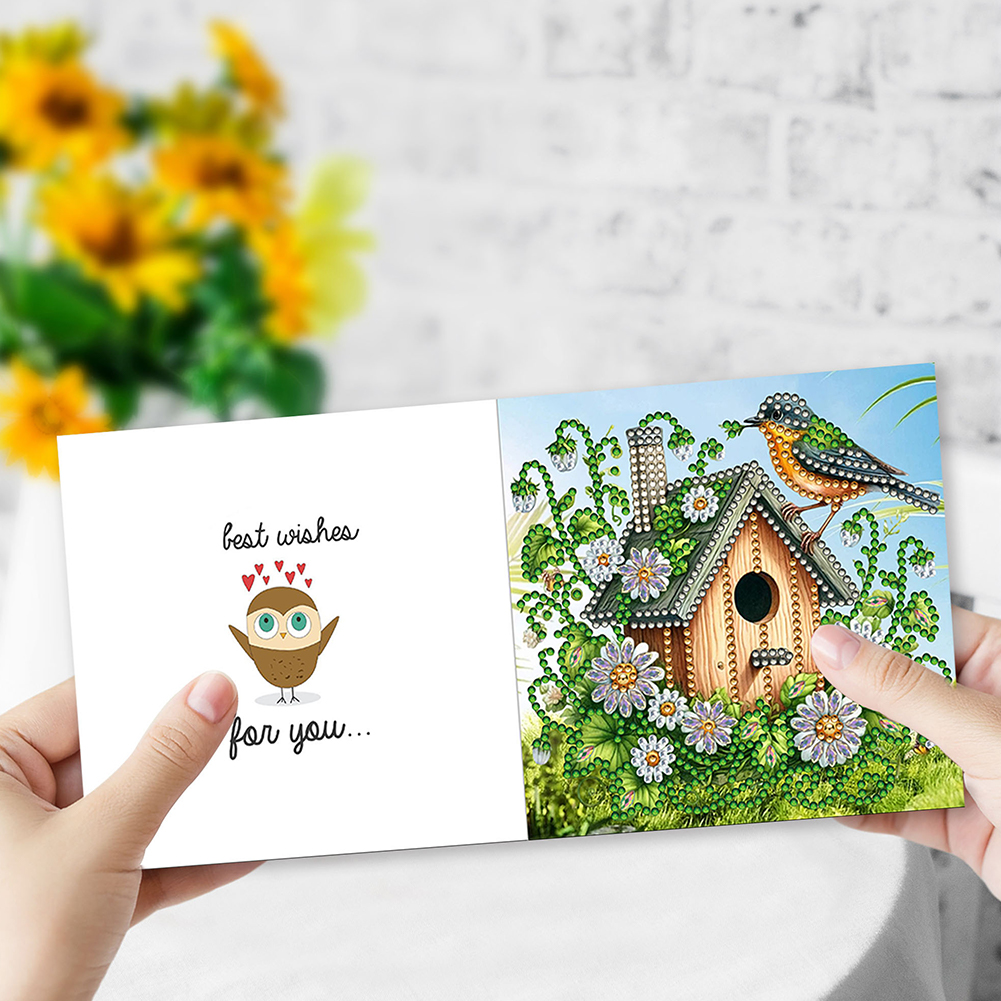 6pcs DIY Diamond Painting Greeting Card - Easter House