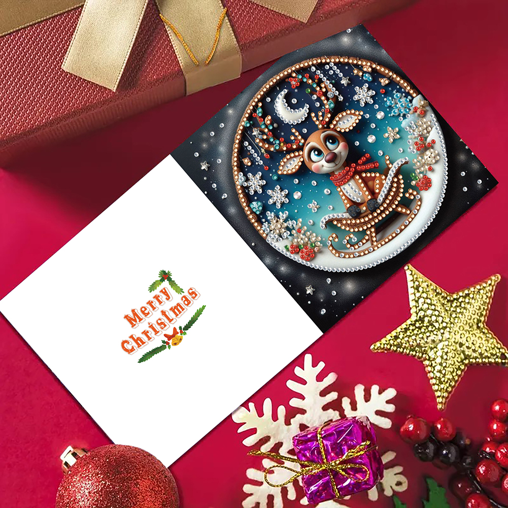 6Pcs DIY Diamond Painting Greeting Card - Christmas