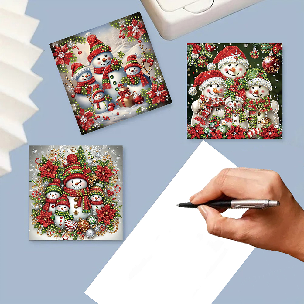 6Pcs DIY Diamond Painting Greeting Card - Snowman