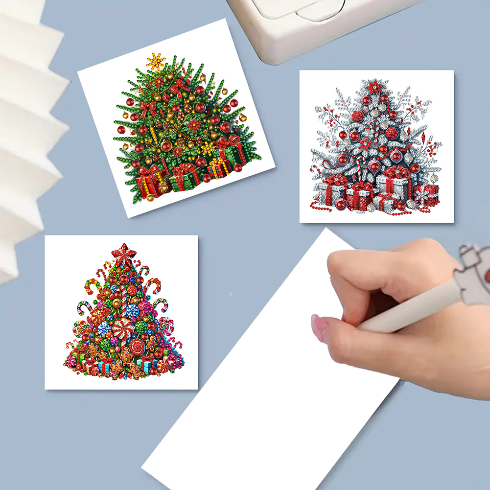 6Pcs DIY Diamond Painting Greeting Card - Christmas Tree