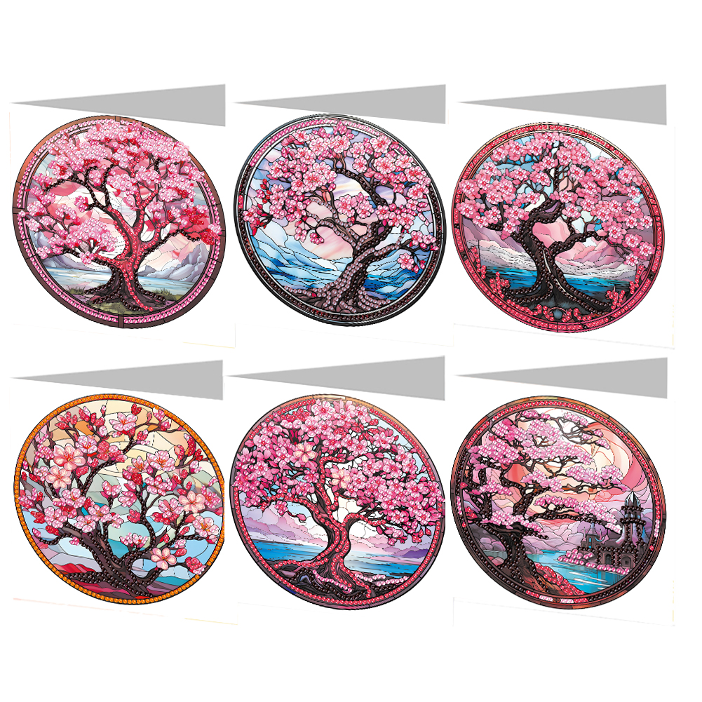6Pcs DIY Diamond Painting Greeting Card - Tree Family