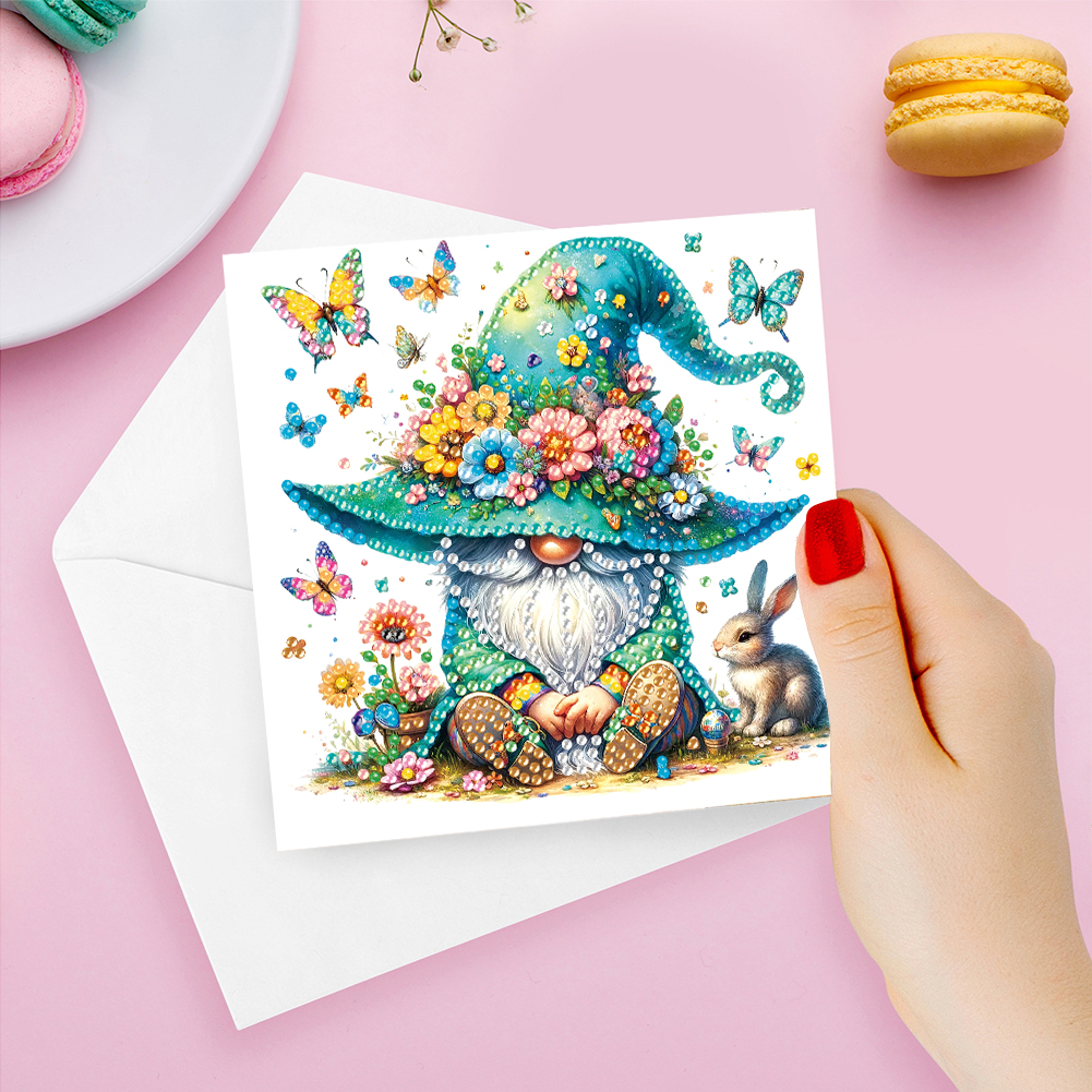6Pcs DIY Diamond Painting Greeting Card - Gnome