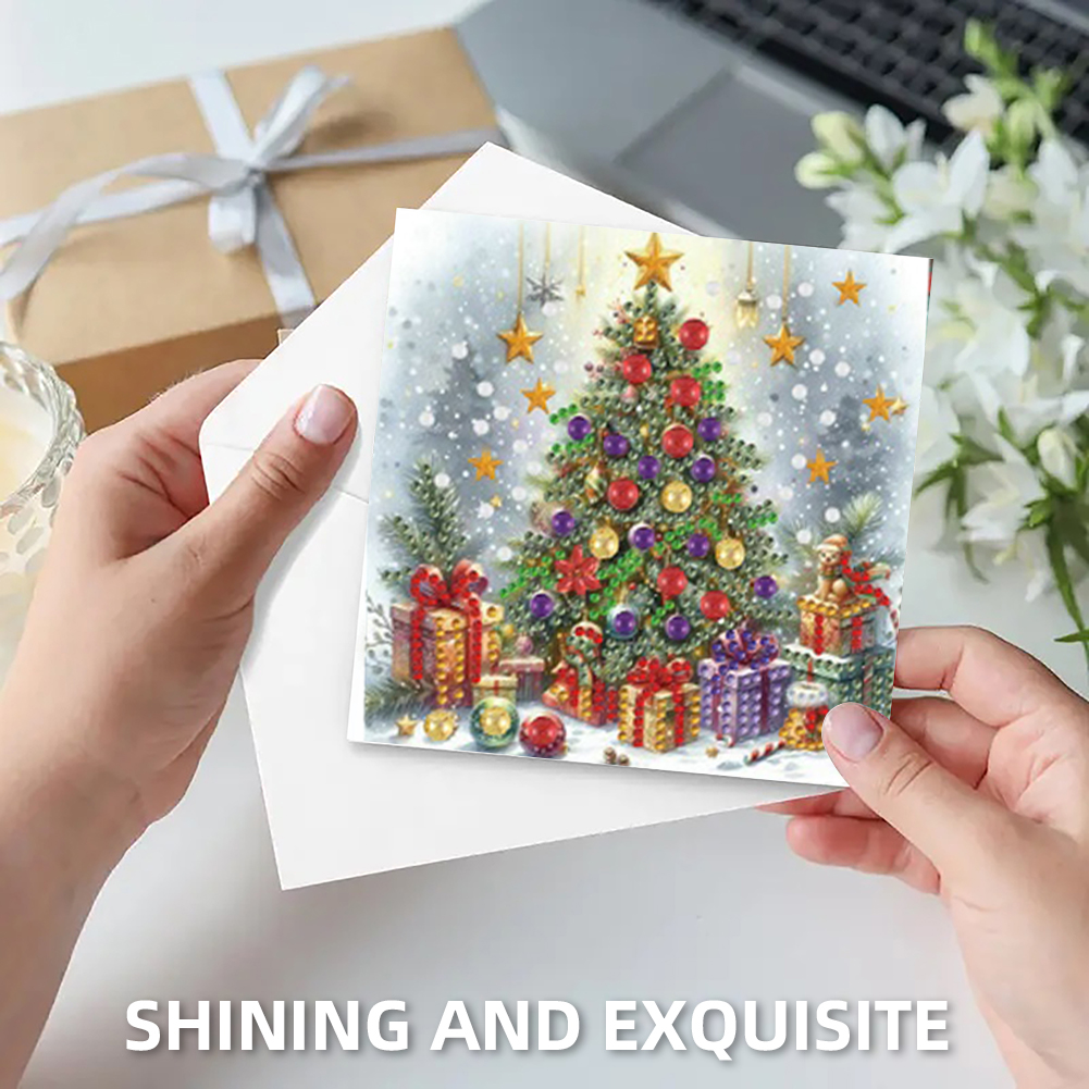6Pcs DIY Diamond Painting Greeting Card - Christmas