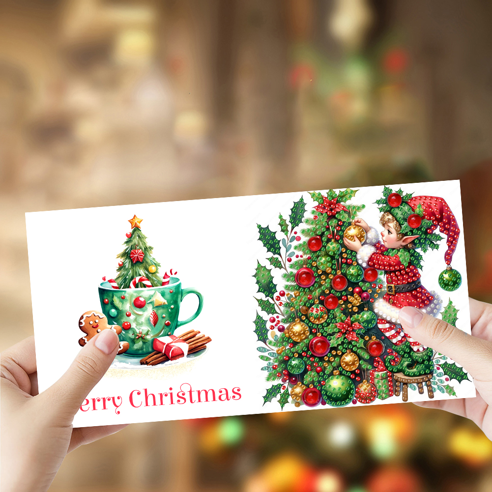 6Pcs DIY Diamond Painting Greeting Card - Christmas