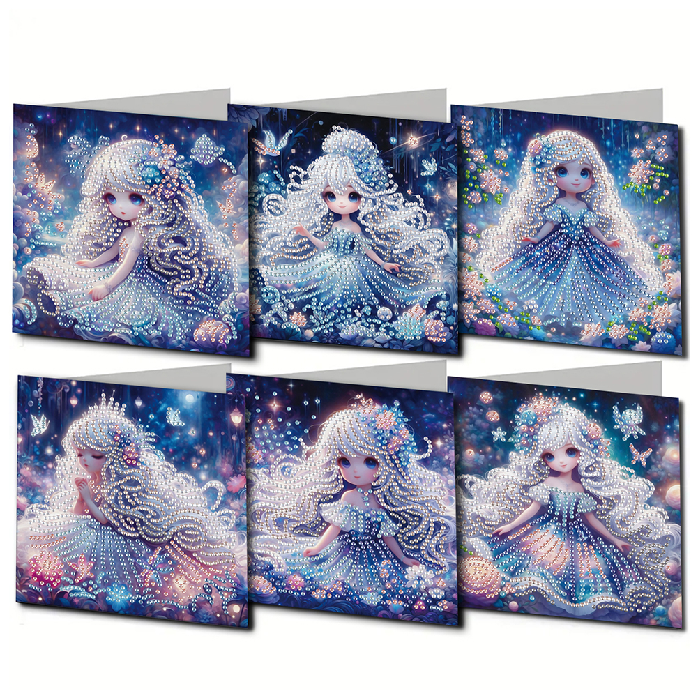6Pcs DIY Diamond Painting Greeting Card - Rapunzel