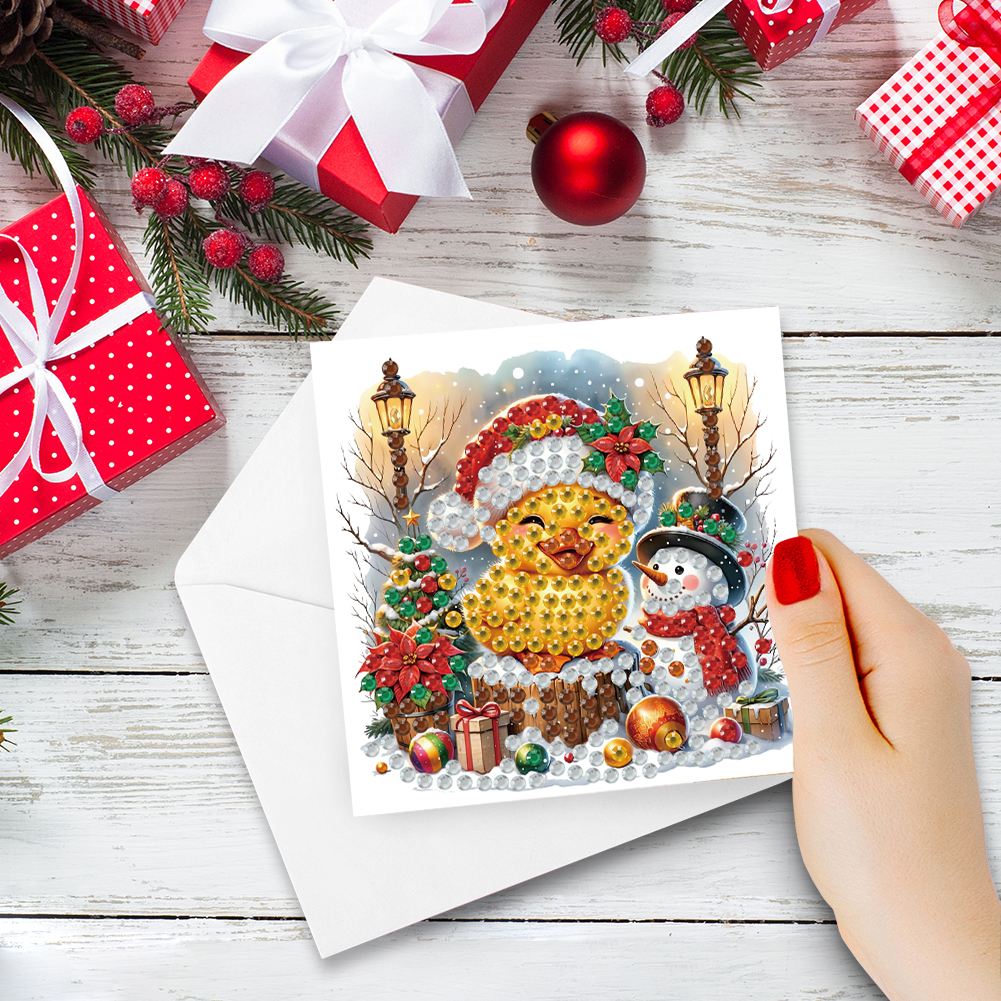 (Limited Stock)6Pcs DIY Diamond Painting Greeting Card - Xmas Animals
