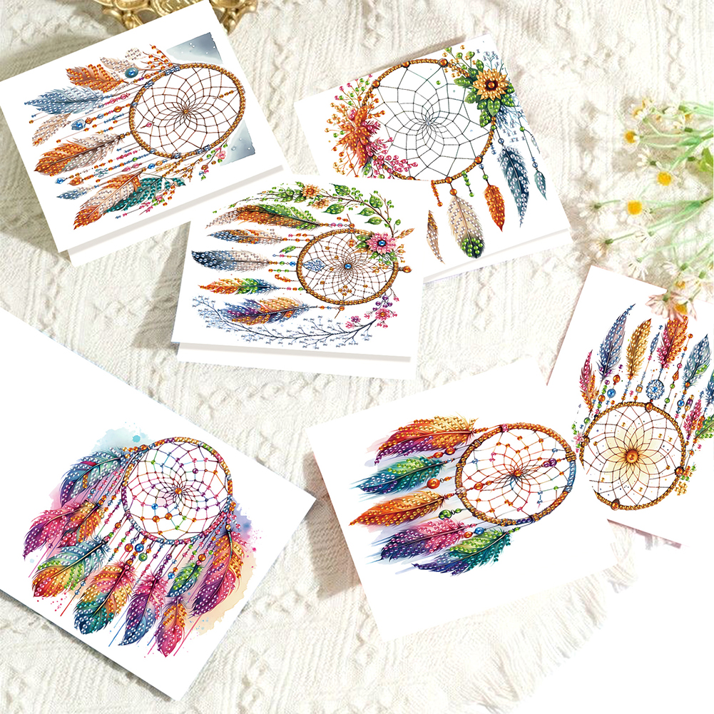 6Pcs DIY Diamond Painting Greeting Card - Dream Catcher