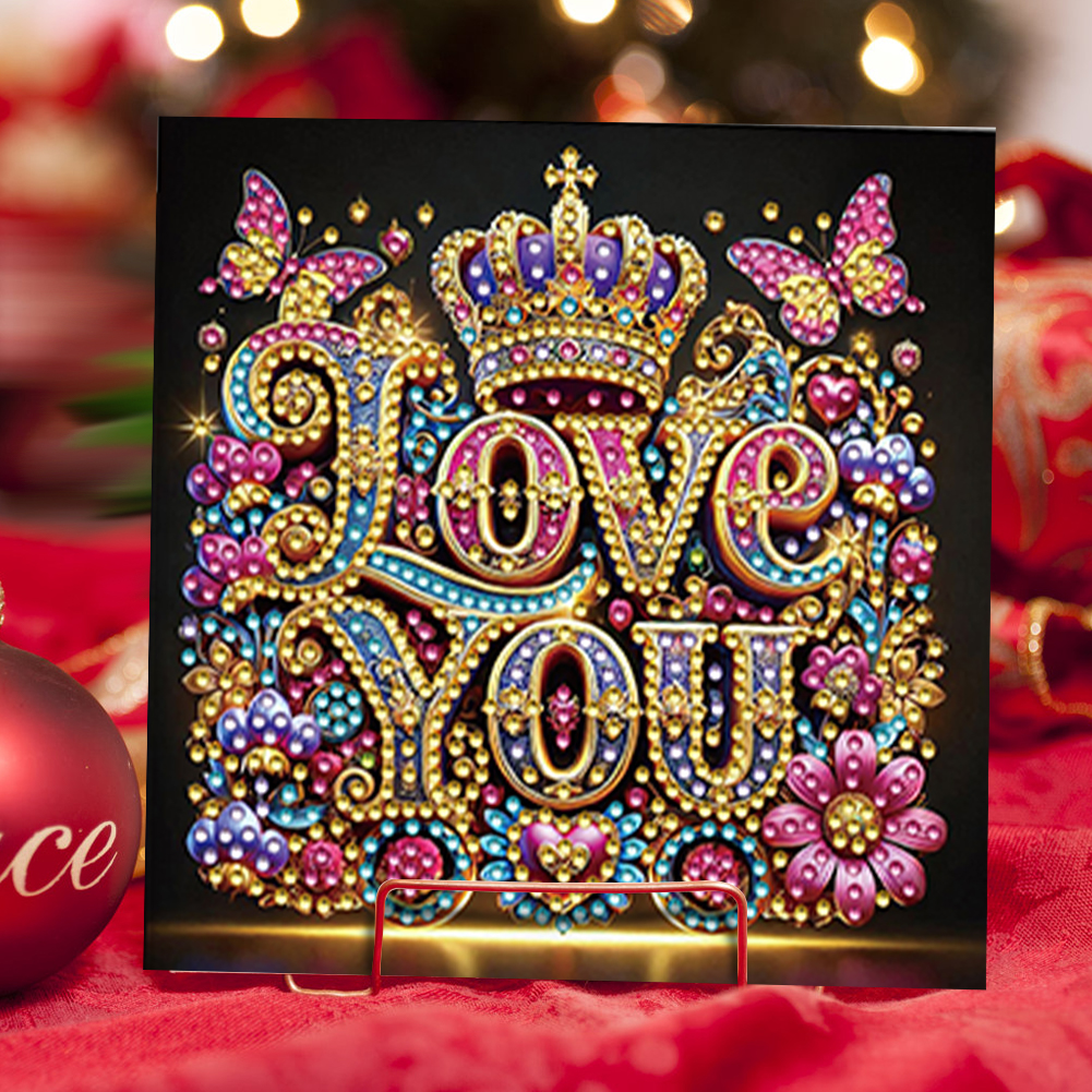6Pcs DIY Diamond Painting Greeting Card - Love You