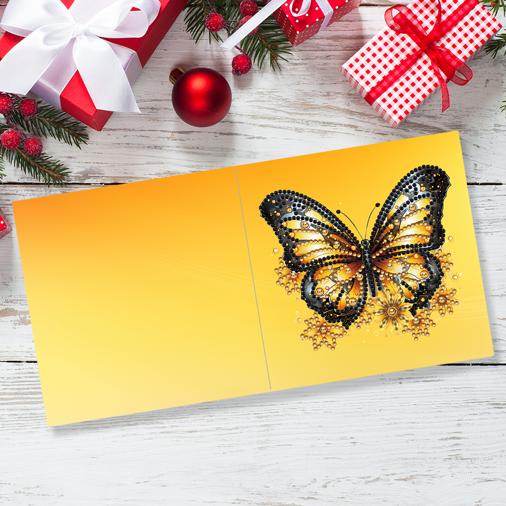 6pcs DIY Diamond Painting Greeting Card - Yellow Butterfly