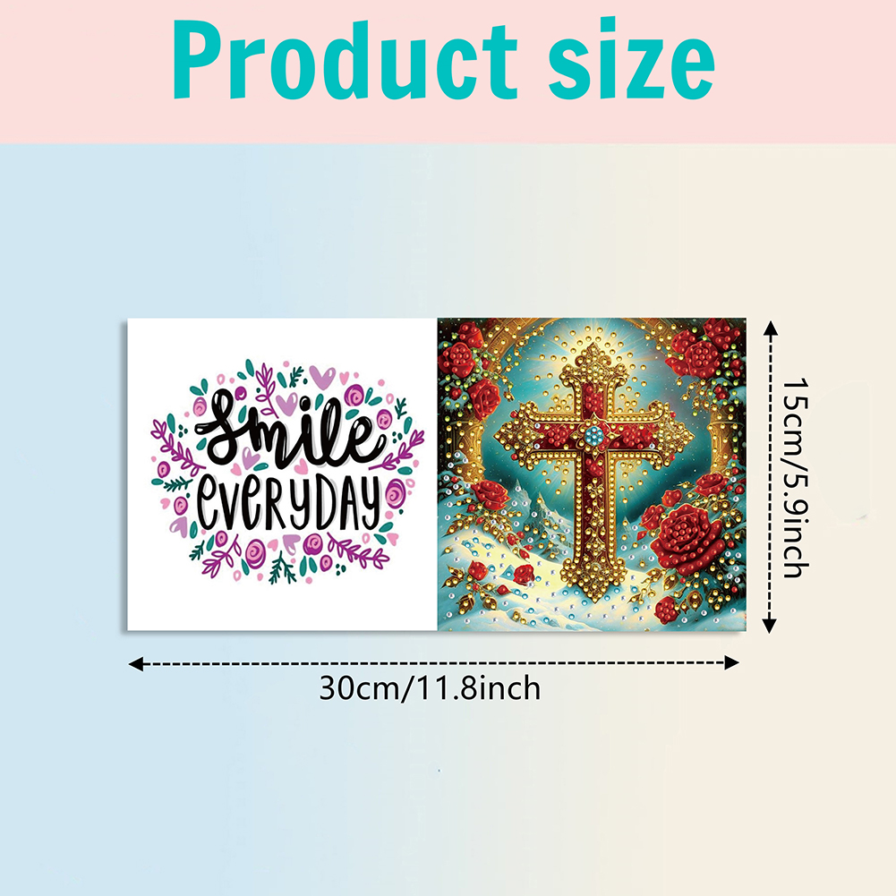 6Pcs DIY Diamond Painting Greeting Card - Cross
