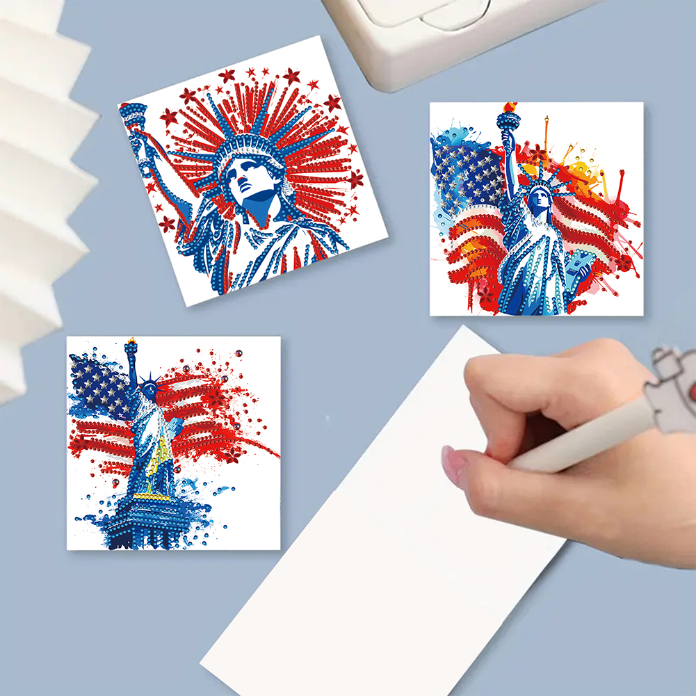 6Pcs DIY Diamond Painting Greeting Card - Independence Day