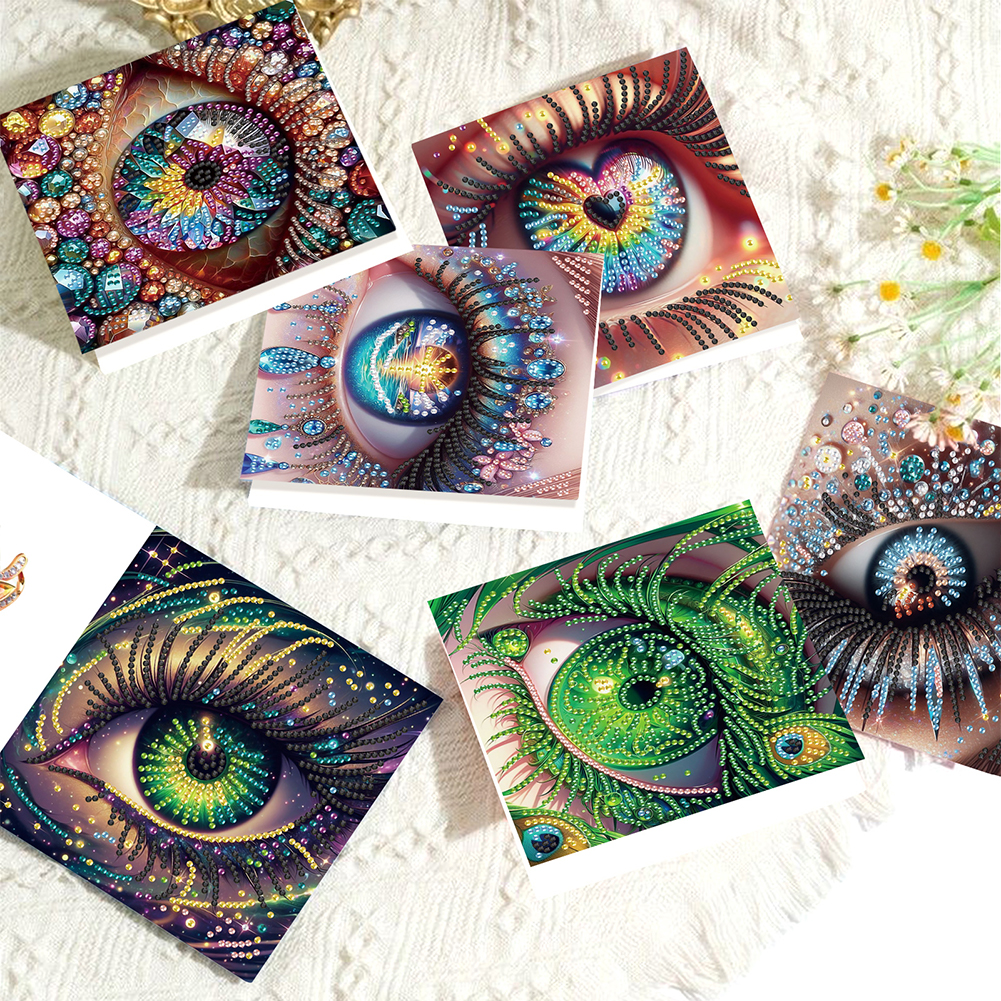 6Pcs DIY Diamond Painting Greeting Card - Eyes