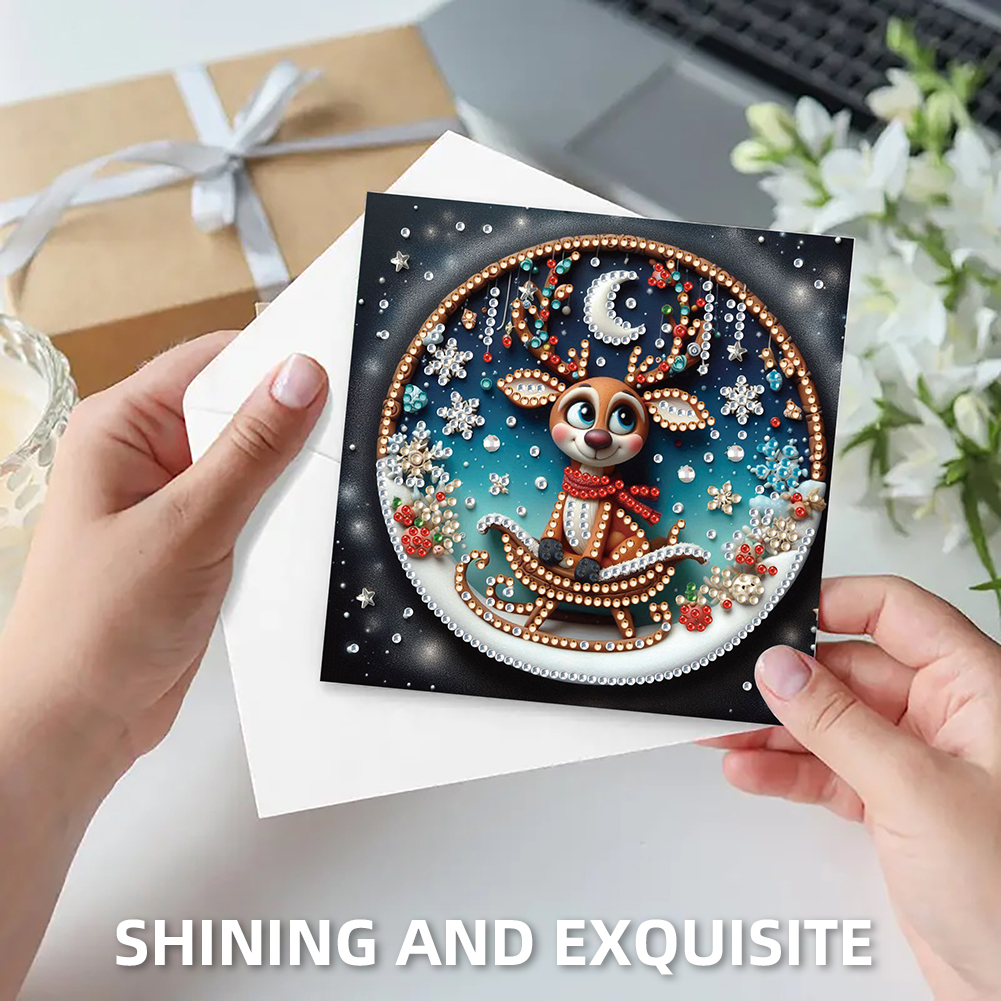 6Pcs DIY Diamond Painting Greeting Card - Christmas