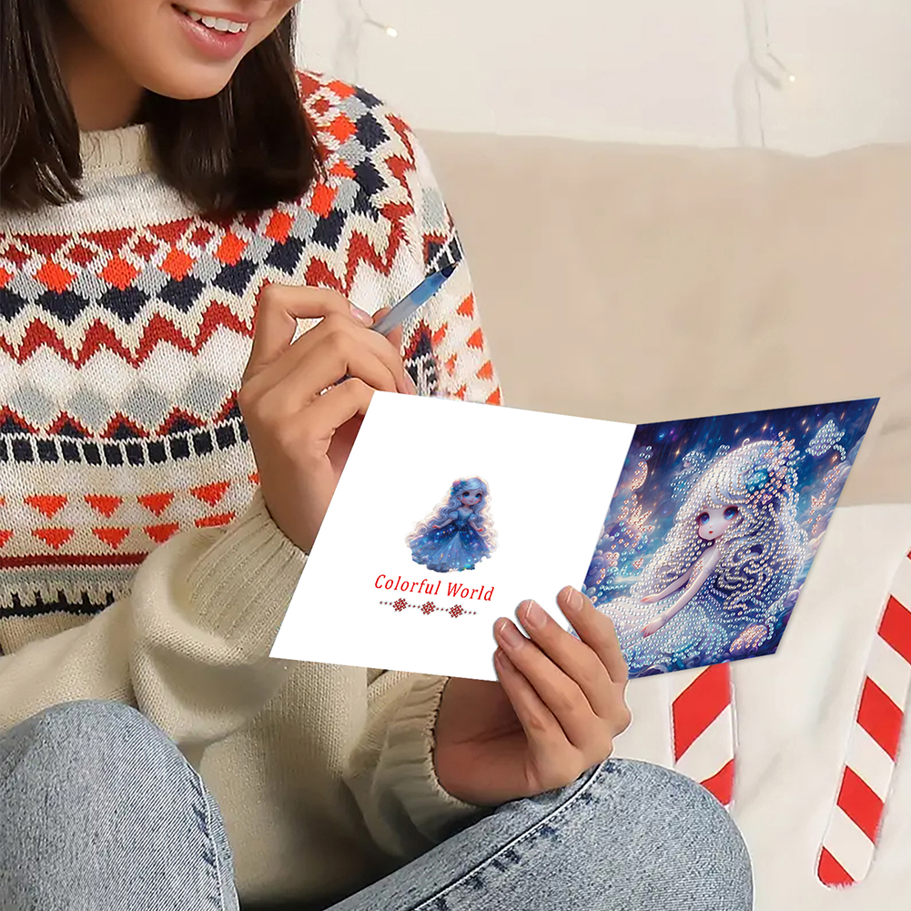 6Pcs DIY Diamond Painting Greeting Card - Rapunzel