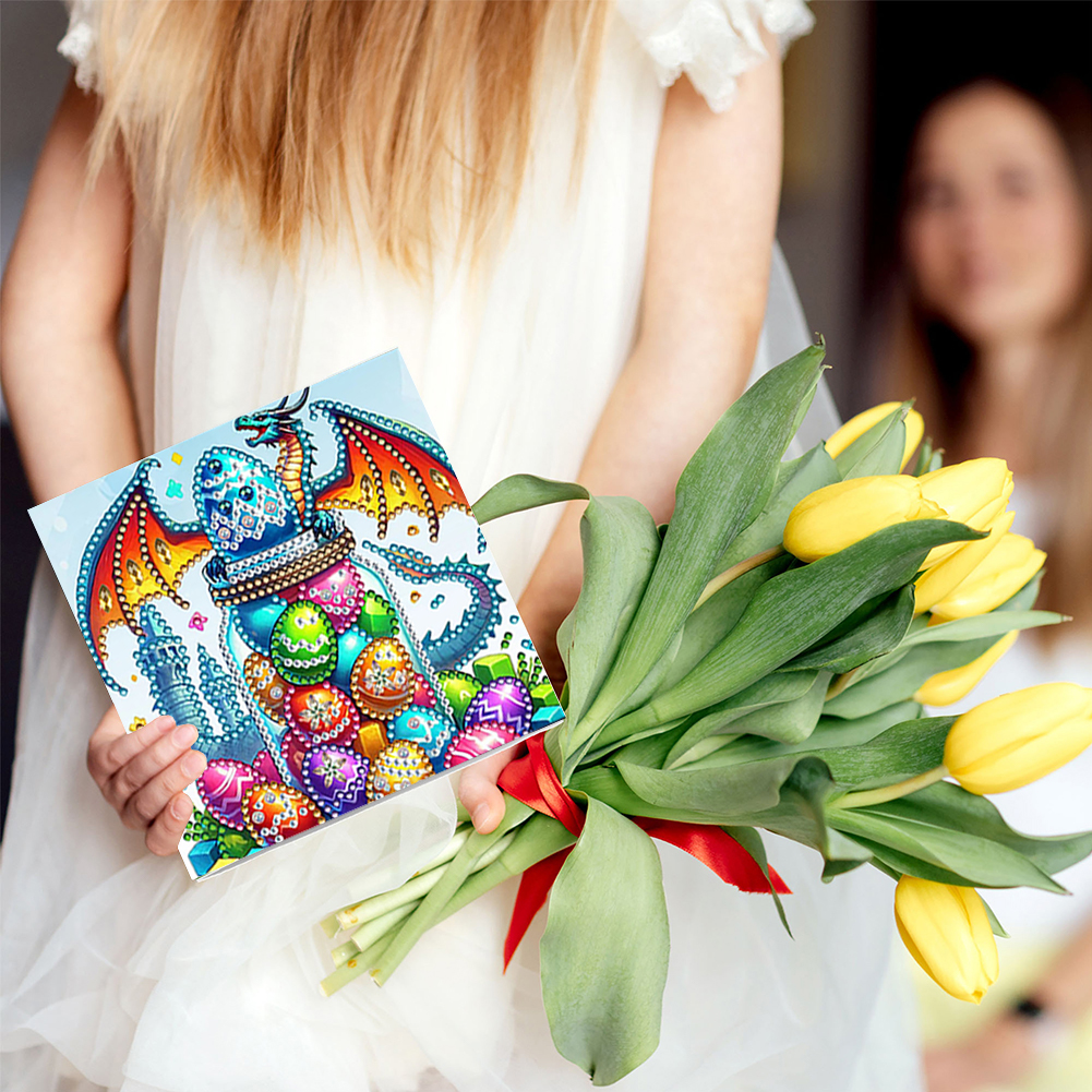 6pcs DIY Diamond Painting Greeting Card - Easter Eggs