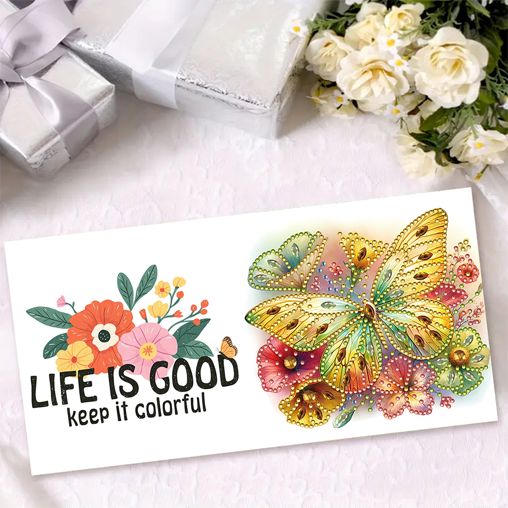 6Pcs DIY Diamond Painting Greeting Card - Butterfly