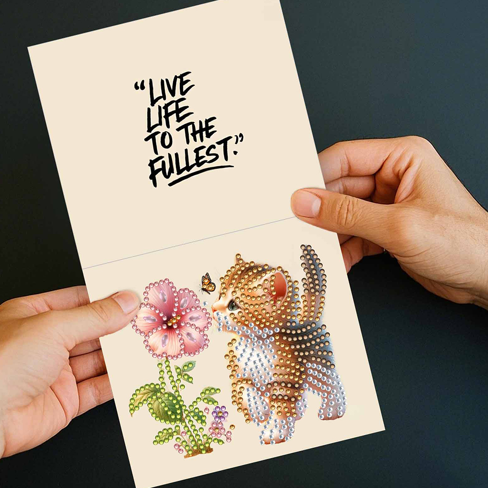 10Pcs DIY Diamond Painting Greeting Card - Animals