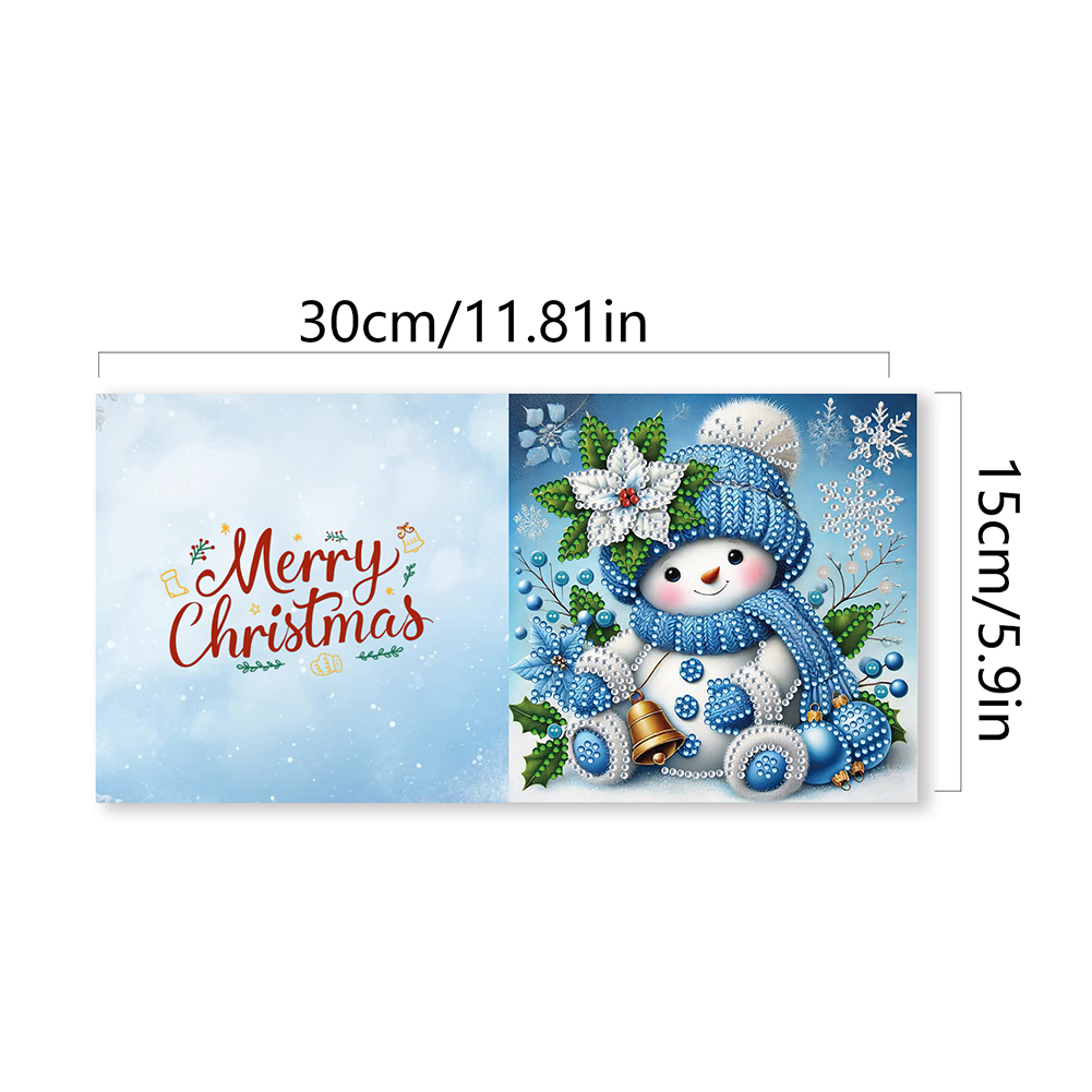 6Pcs DIY Diamond Painting Greeting Card - Xmas Snowman