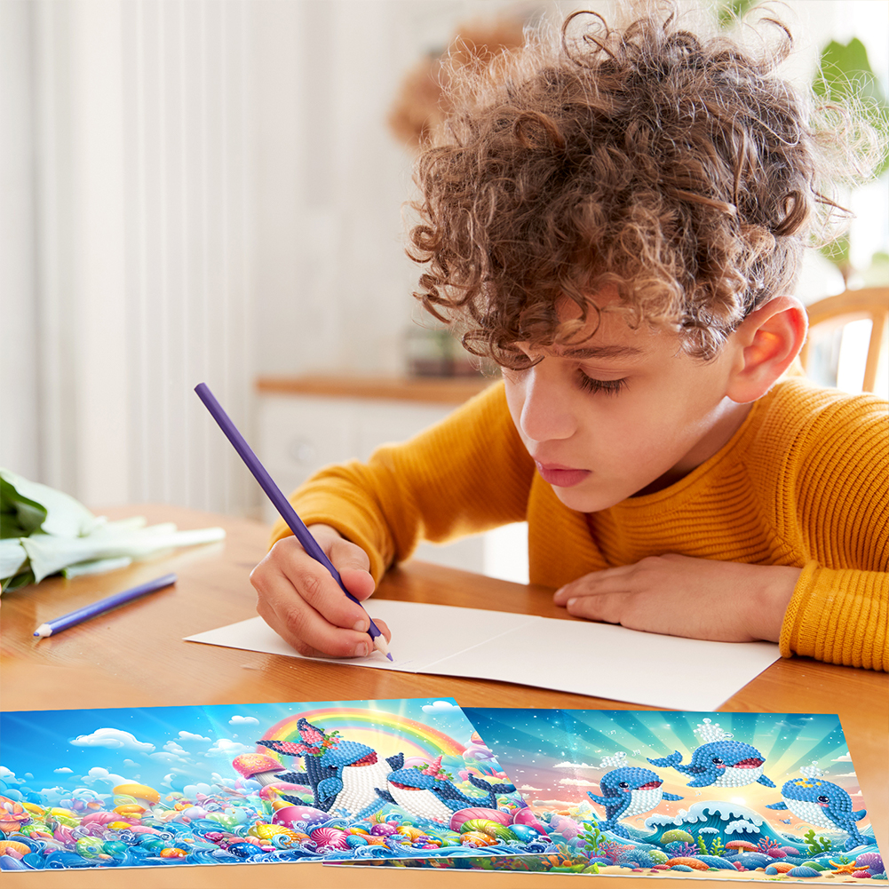 12pcs DIY Diamond Painting Greeting Card - Animal