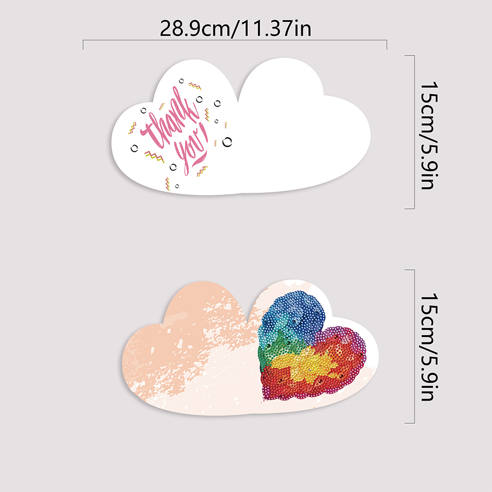 (Limited Stock)6pcs DIY Diamond Painting Greeting Card - Colorful Heart