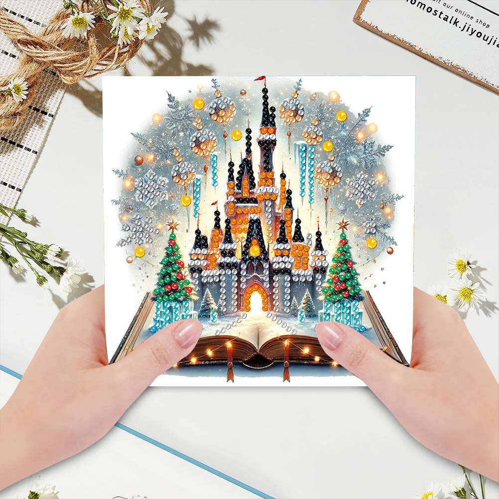 6Pcs DIY Diamond Painting Greeting Card - Scene In Book