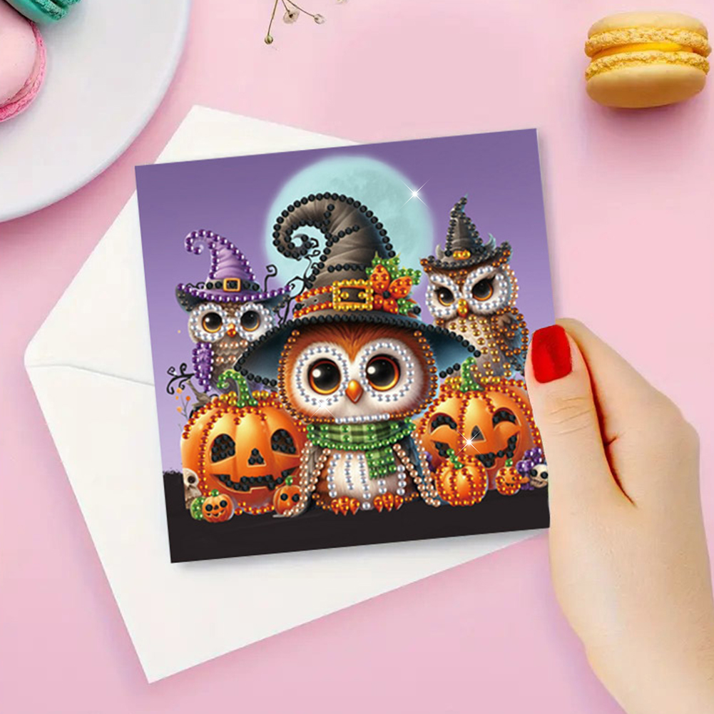 6Pcs DIY Diamond Painting Greeting Card - Halloween Cat
