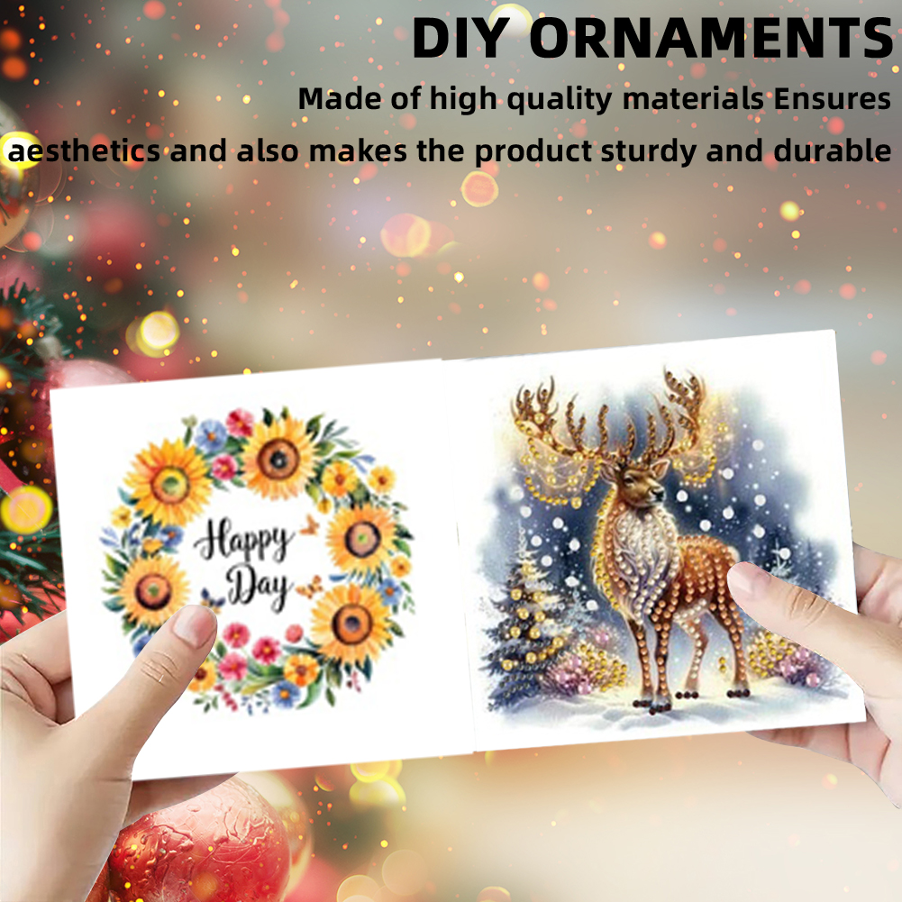 6Pcs DIY Diamond Painting Greeting Card - Elk