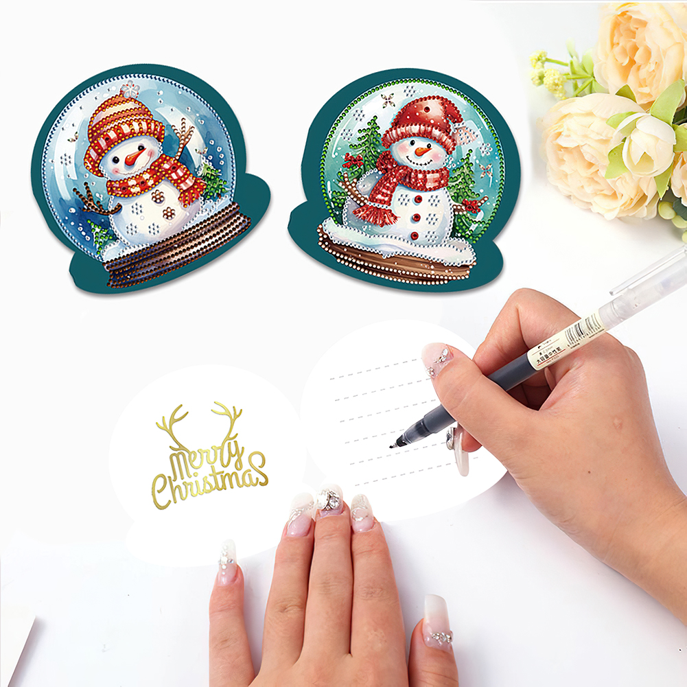 12pcs DIY Diamond Painting Greeting Card - Snowman