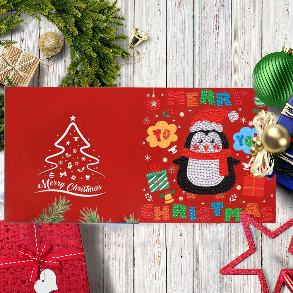 (Limited Stock)6pcs DIY Diamond Painting Greeting Card - Merry Christmas
