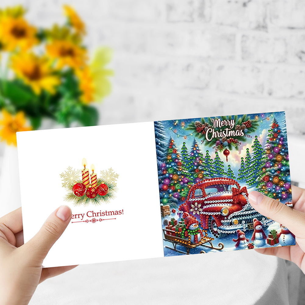 6Pcs DIY Diamond Painting Greeting Card - Car
