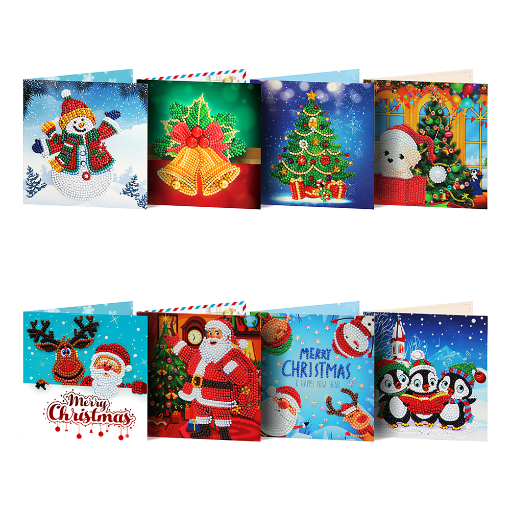 (Limited Stock)16pcs DIY Diamond Painting Greeting Card - Merry Christmas