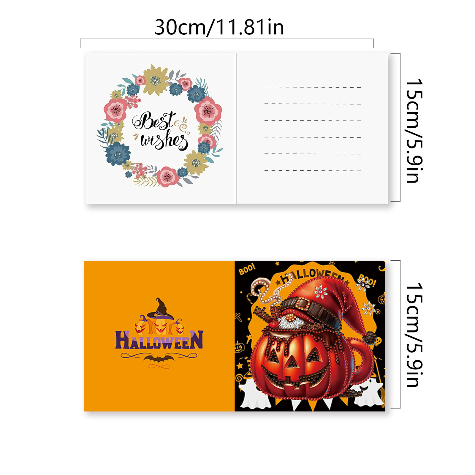 6pcs DIY Diamond Painting Greeting Card - Halloween
