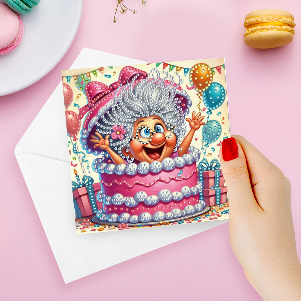 6Pcs DIY Diamond Painting Greeting Card - Birthday Surprise
