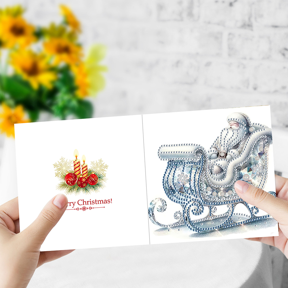 6Pcs DIY Diamond Painting Greeting Card - Sleigh