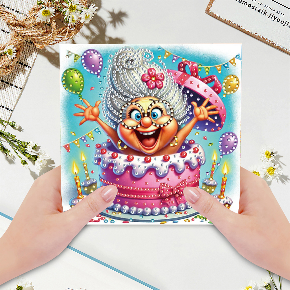 6Pcs DIY Diamond Painting Greeting Card - Birthday Surprise