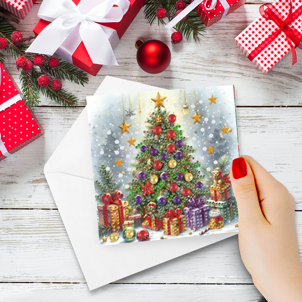6Pcs DIY Diamond Painting Greeting Card - Christmas