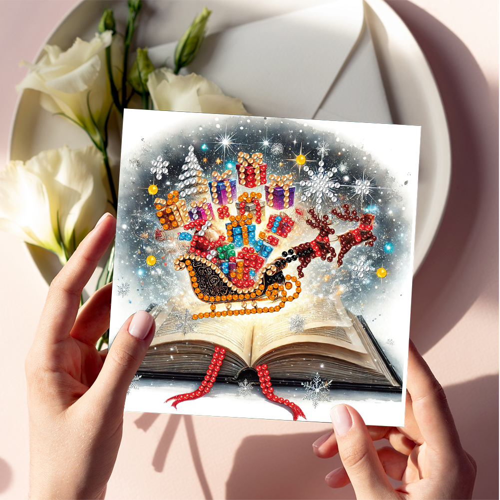 6Pcs DIY Diamond Painting Greeting Card - Scene In Book
