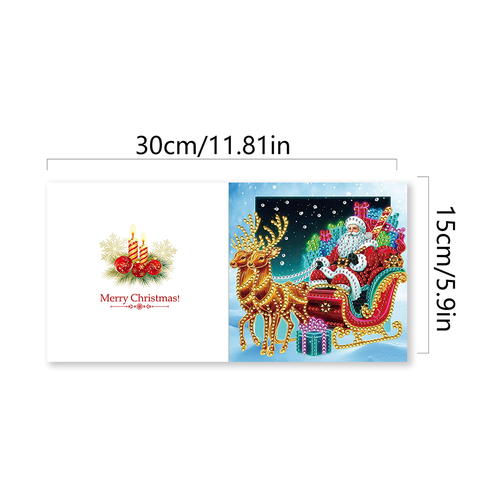 6Pcs DIY Diamond Painting Greeting Card - Xmas Santa Claus