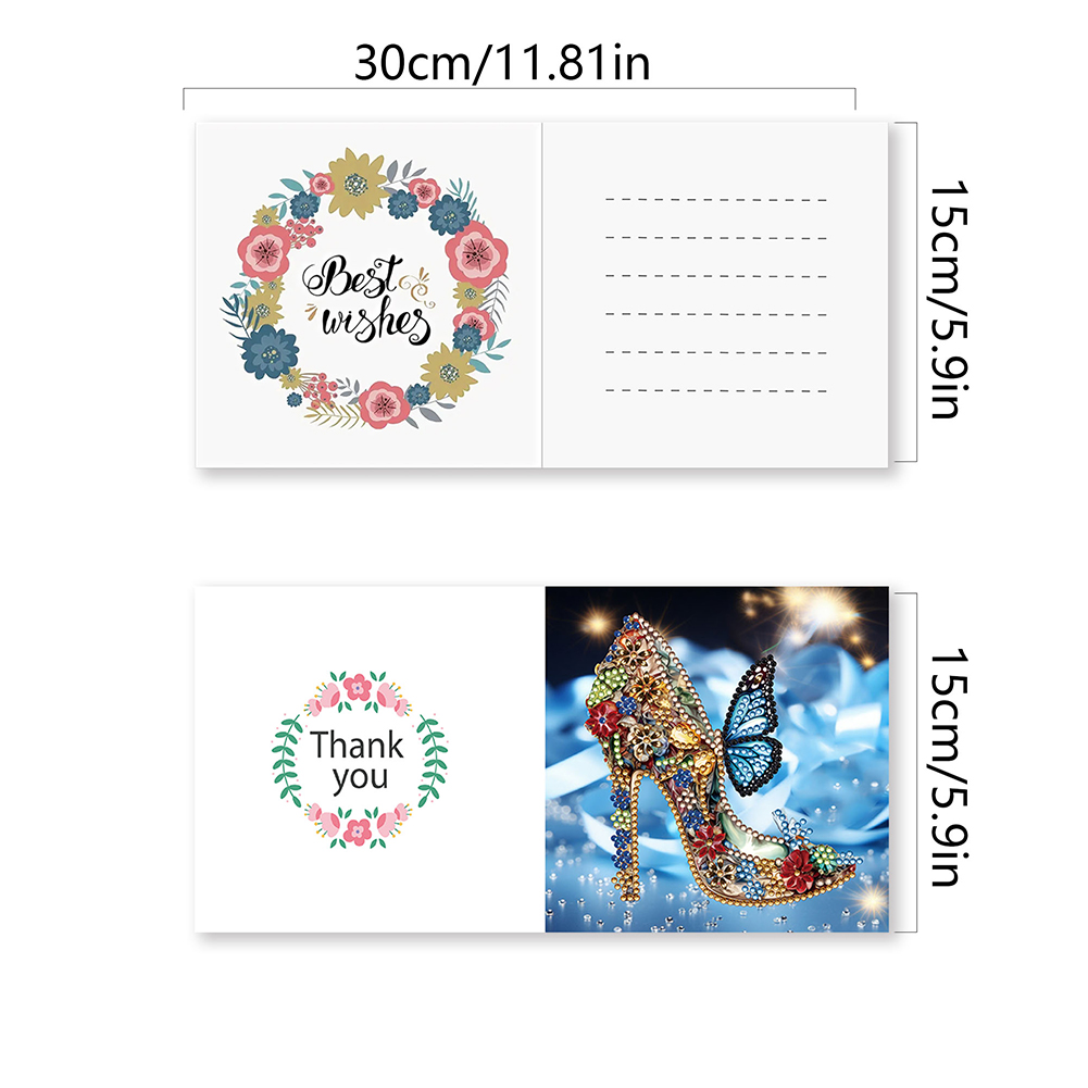 6Pcs DIY Diamond Painting Greeting Card - High Heels