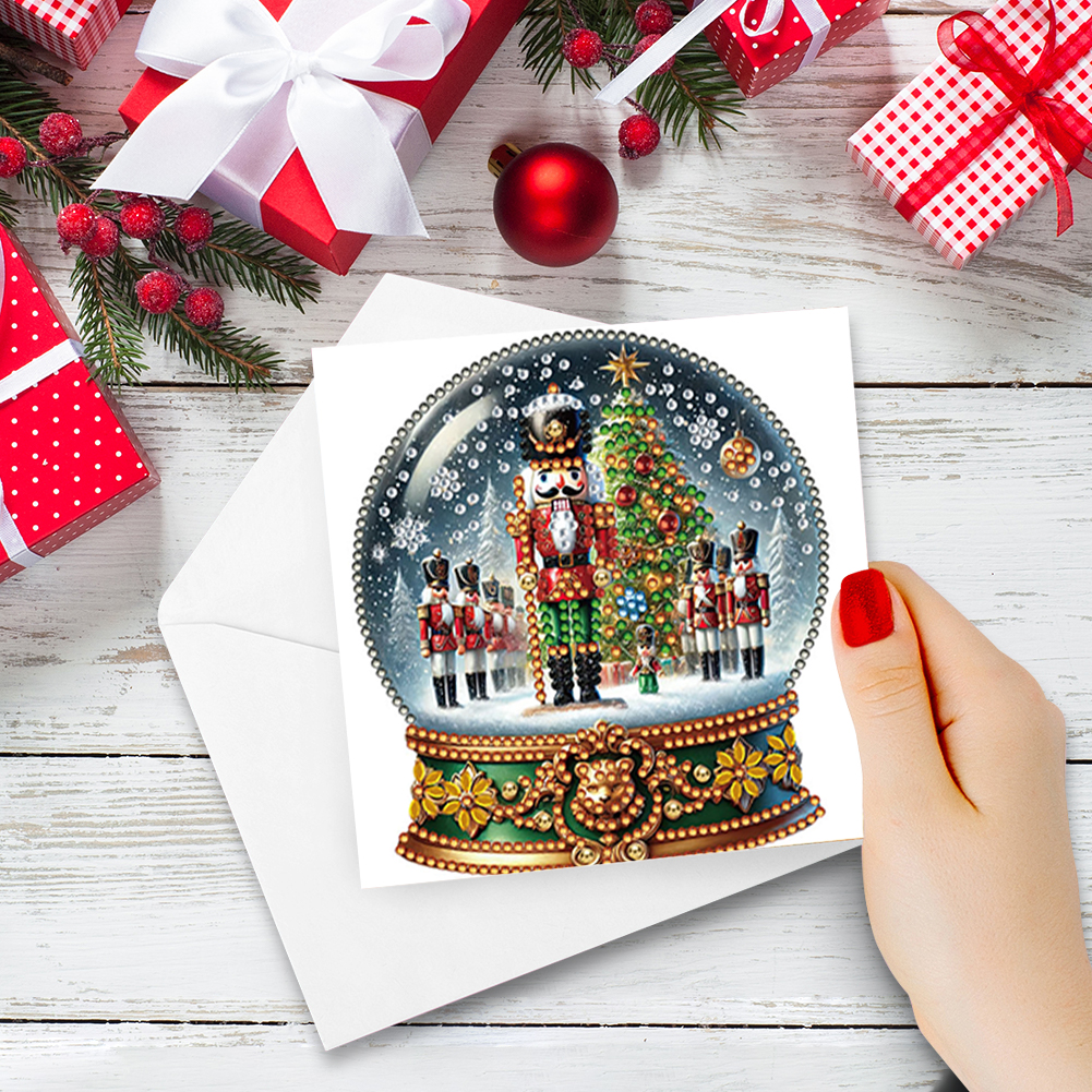 6Pcs DIY Diamond Painting Greeting Card - Xmas Crystal Ball