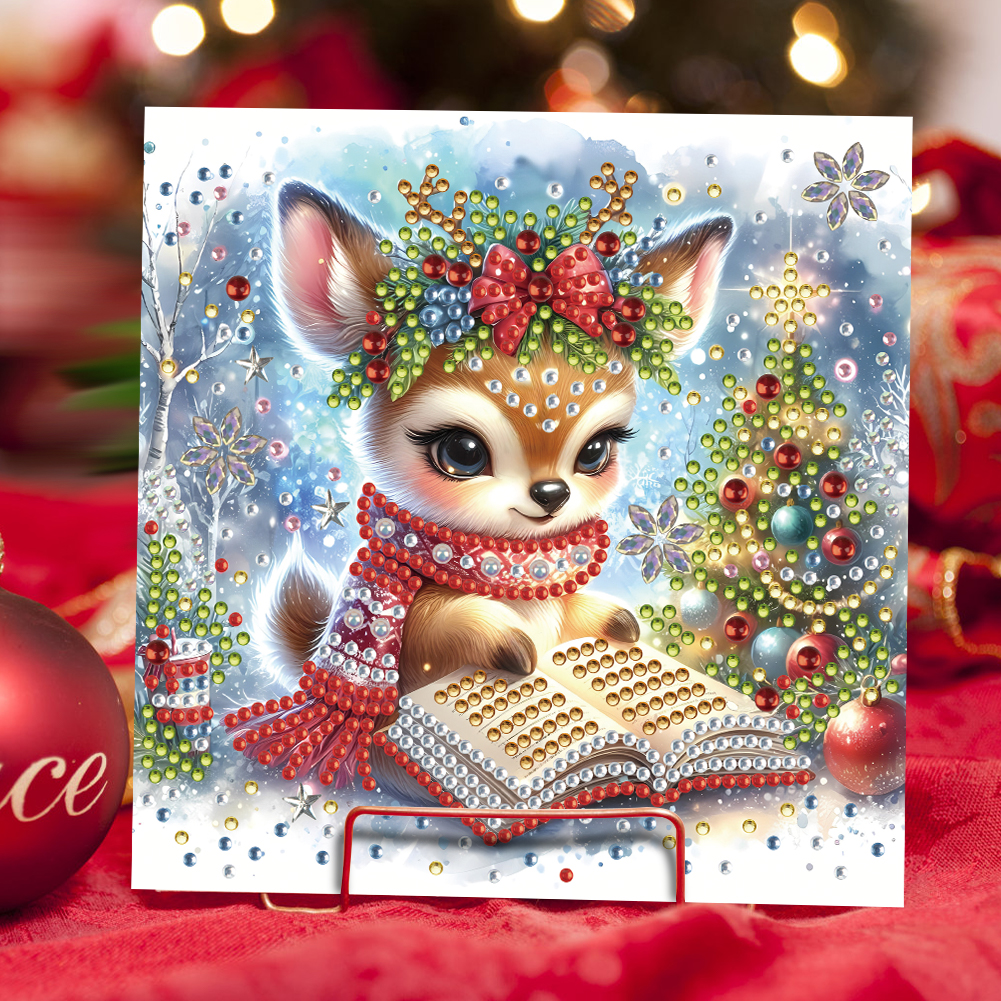 6Pcs DIY Diamond Painting Greeting Card - Christmas Winter Elk