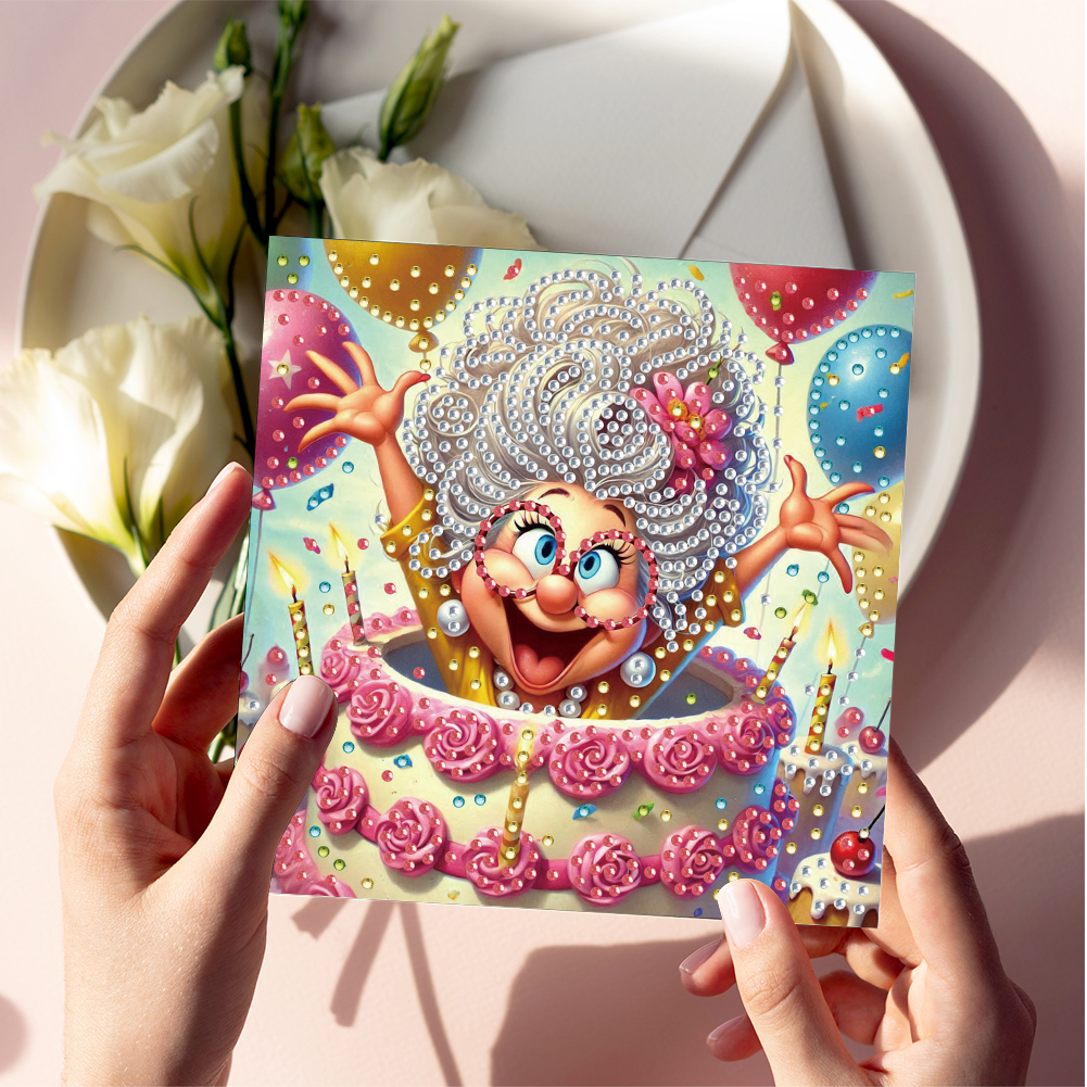 6Pcs DIY Diamond Painting Greeting Card - Birthday Surprise