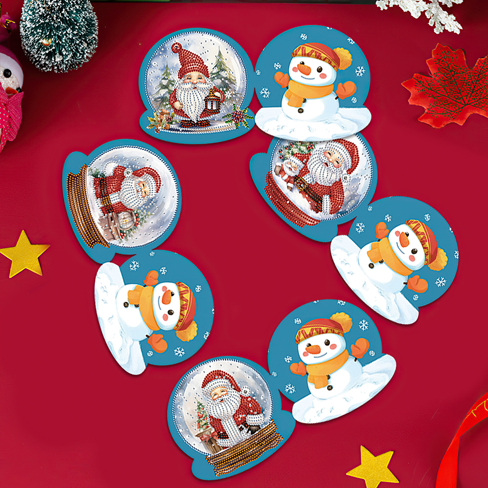 (Limited Stock)12pcs DIY Diamond Painting Greeting Card - Santa Claus