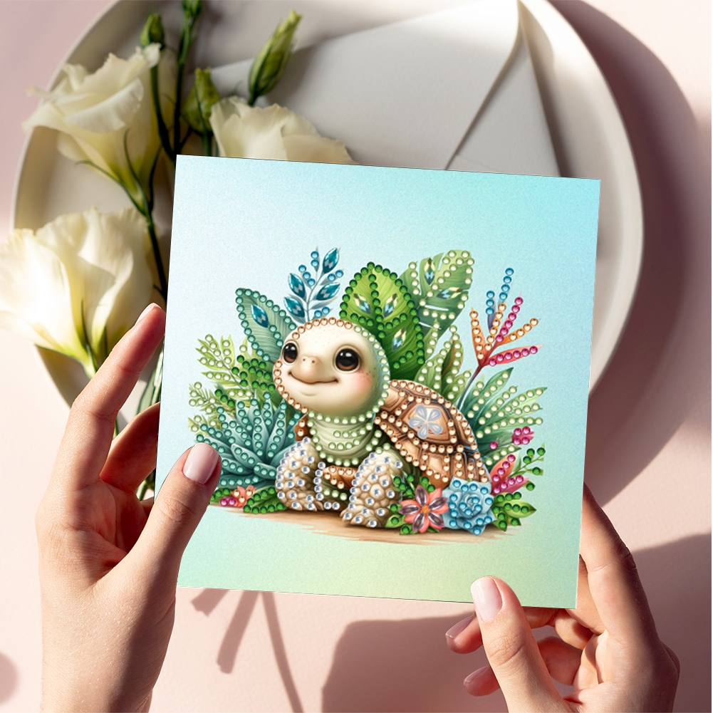 6pcs DIY Diamond Painting Greeting Card - Garden Animal