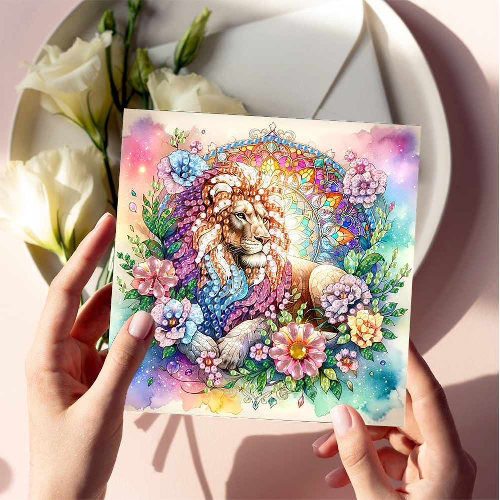(Limited Stock)6Pcs DIY Diamond Painting Greeting Card - Animals