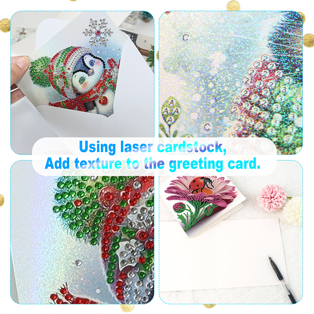 6Pcs DIY Diamond Painting Greeting Card - Ladybug