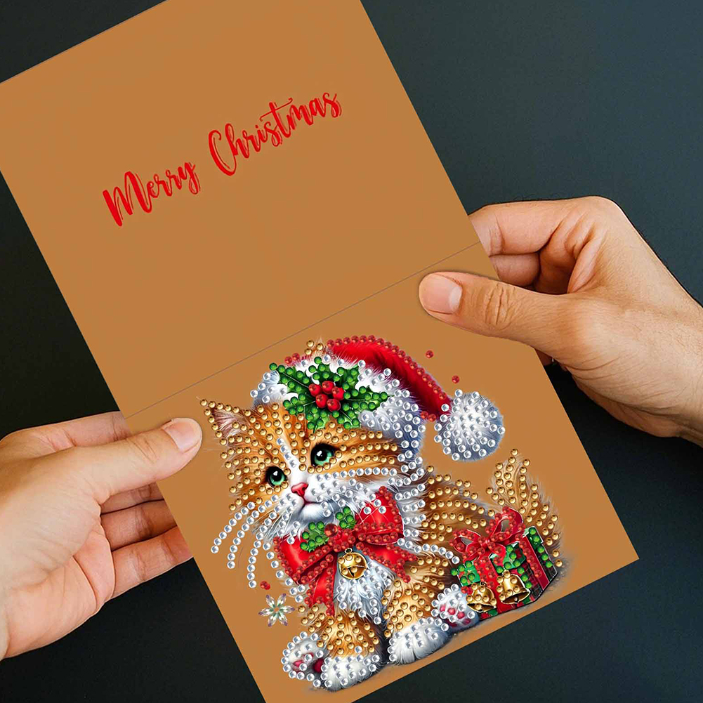 10Pcs DIY Diamond Painting Greeting Card - Christmas