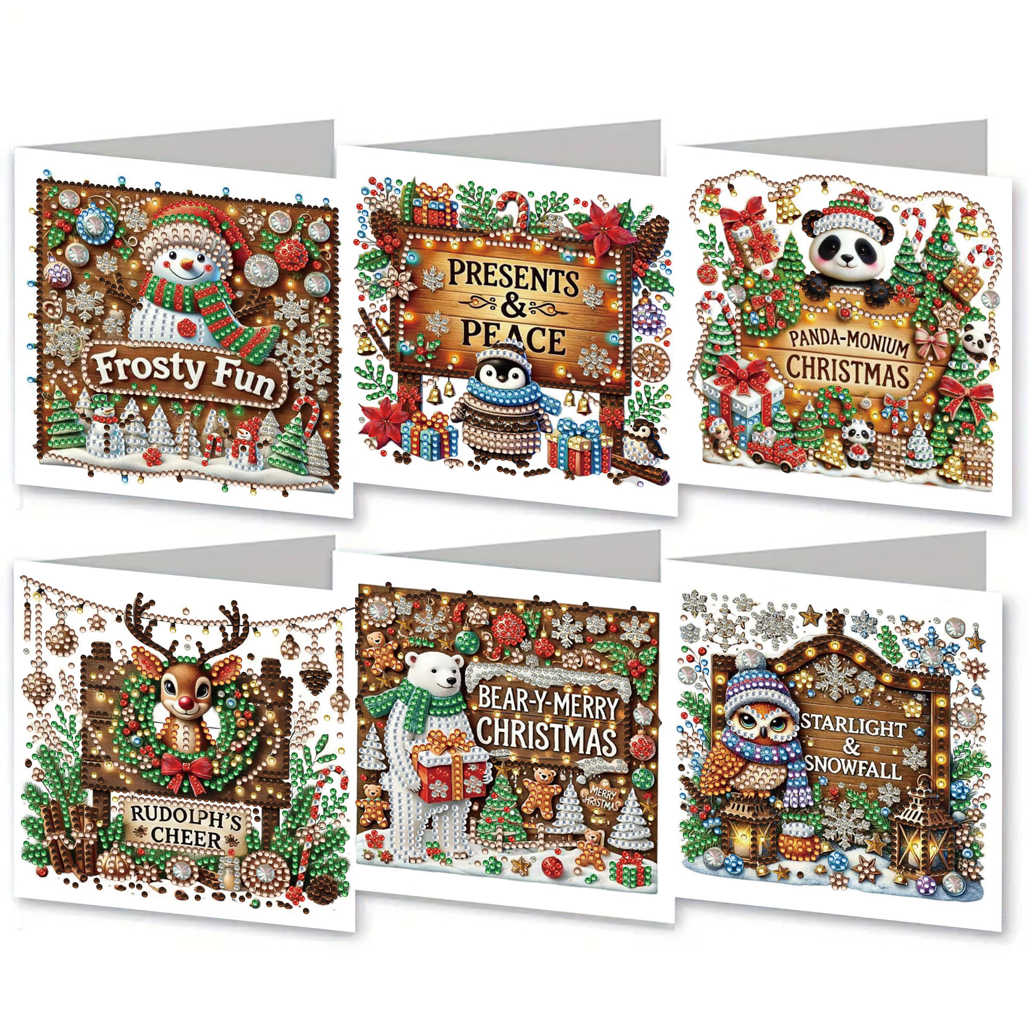 6Pcs DIY Diamond Painting Greeting Card - Christmas