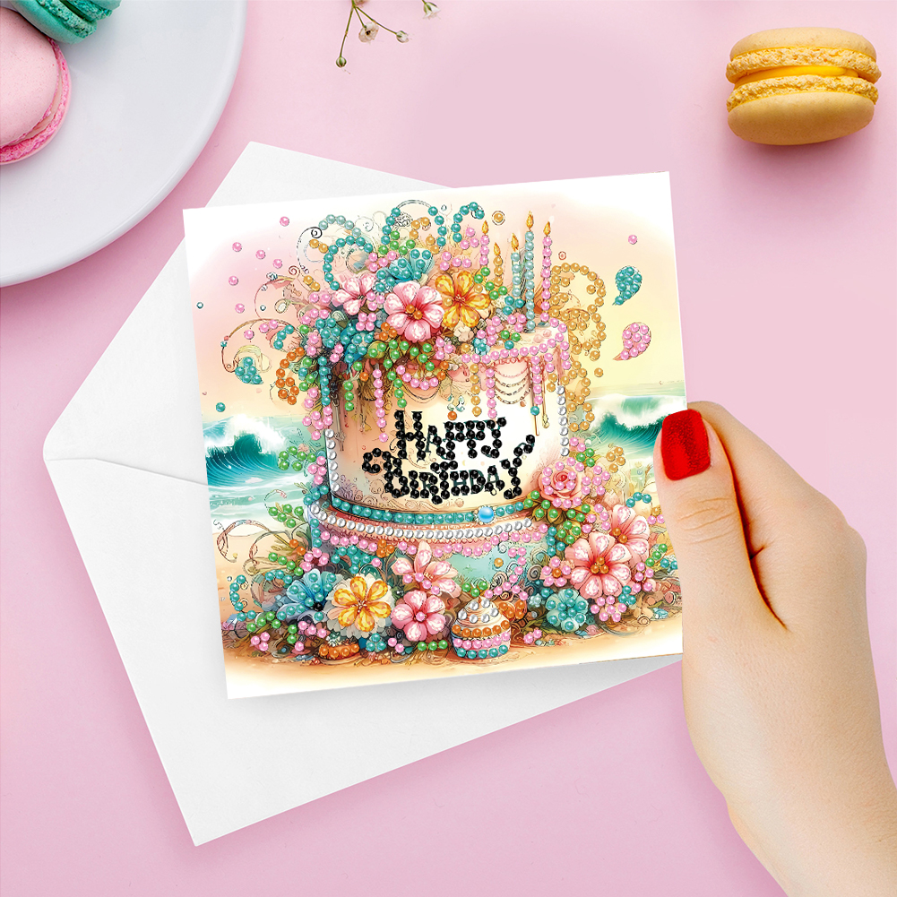 6Pcs DIY Diamond Painting Greeting Card - Birthday