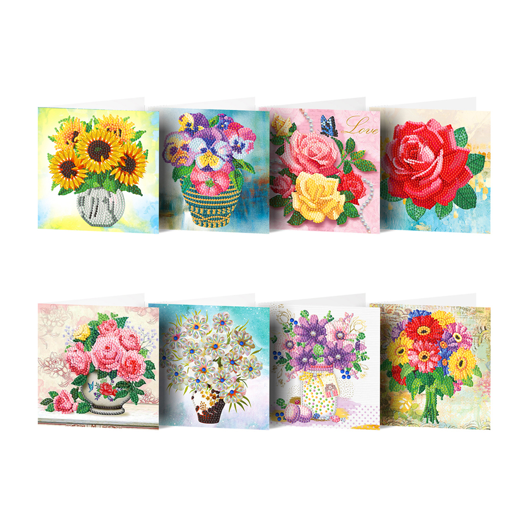 16pcs DIY Diamond Painting Greeting Card - Flower